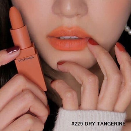 (CAM KẾT AUTH, TEM HIDDEN TAG) Son thỏi lì 3CE Matte Lip Color #229 Dry Tangerine Màu Vỏ Quýt Khô