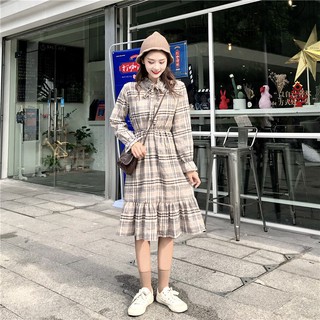 Váy kẻ đuôi cá thắt nơ (Muopstore)