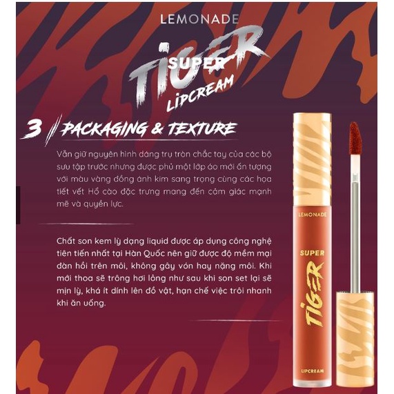 Son kem lì Lemonade SuperTiger Matte Lipcream 5g
