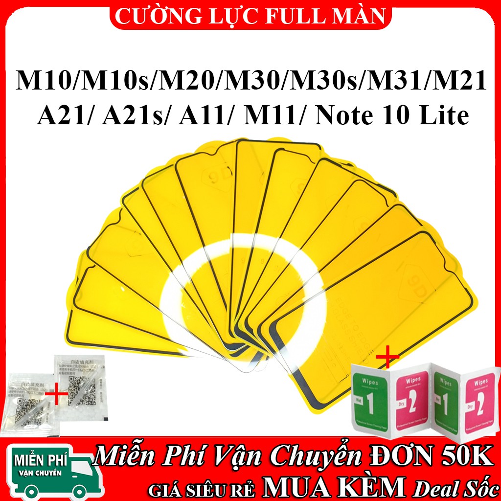 Kính Cường Lực Samsung M51 M10 M10s M20 M30 M30s M31 M21 A11 A01 M11 A21 A21s Note 10 Lite S10 Lite Full Màn 9D