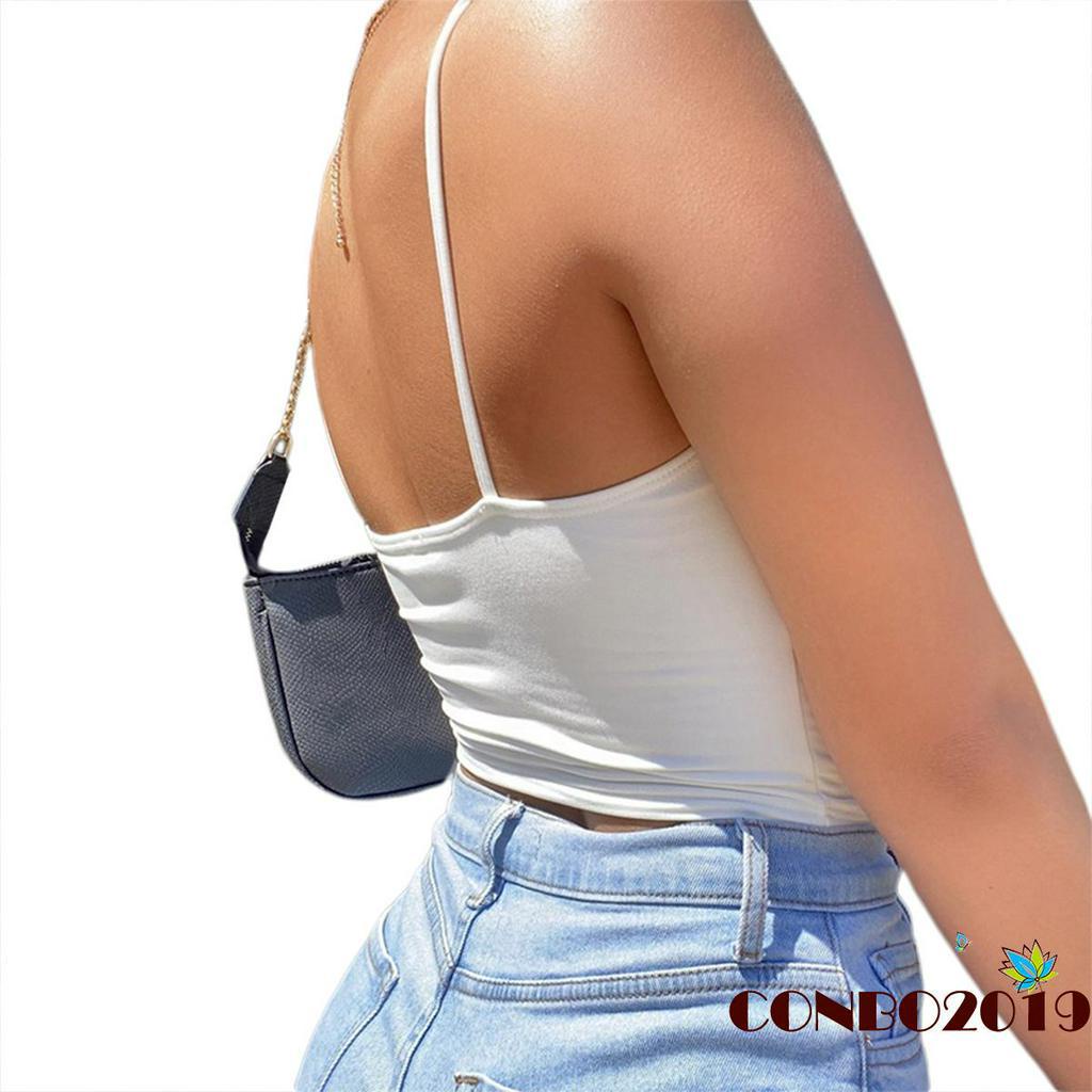 Áo Lửng Hai Dây Màu Trơn Gợi Cảm Thời Trang Cho Nữ