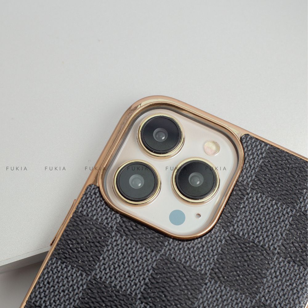 Ốp da thủ công viền gold IV dành cho IPhone 14/14Plus/14Pro/14Promax/13/13Pro/13Promax/12/12Pro/12Promax ODTC164