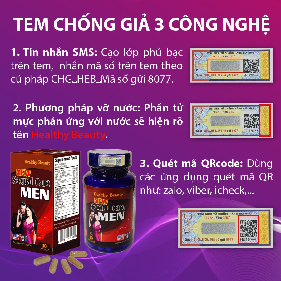Viên Uống Giúp Tăng Cường Sinh Lực Nam Giới New Sexual Care Men Healthy Beauty 30 Viên
