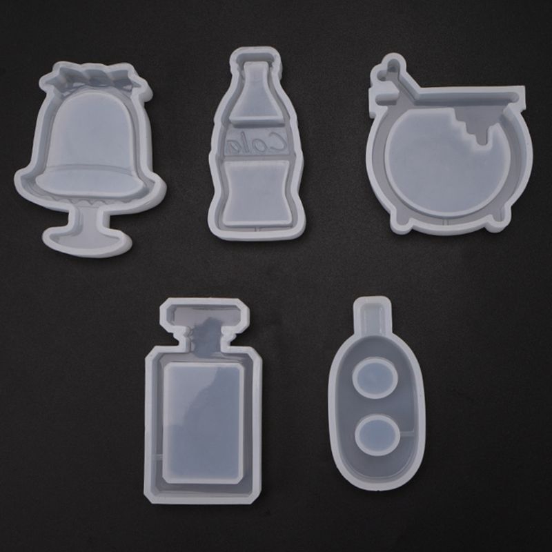FLGO* Crystal Epoxy Resin Quicksand Mold Milk Tea Coke Perfume Bottle Silicone Mould
