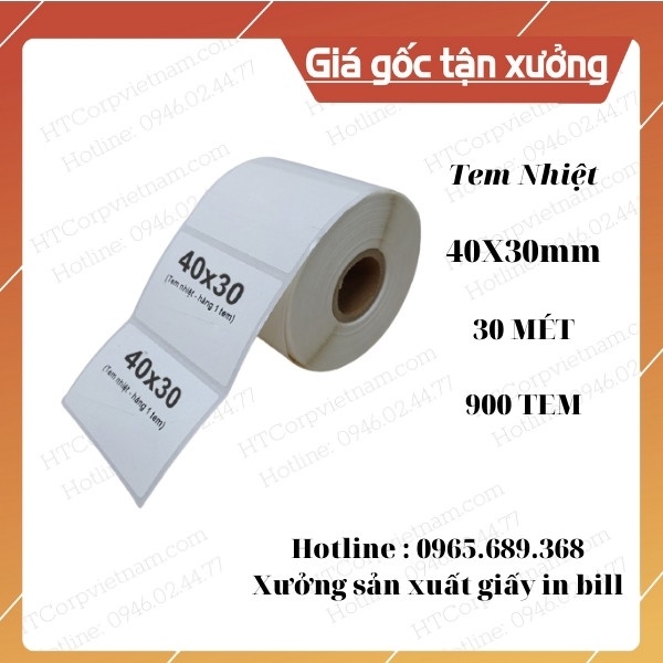 Decal Tem Trà Sữa 40x30 10 cuộn,Tem in trà sữa khổ 40x30mm