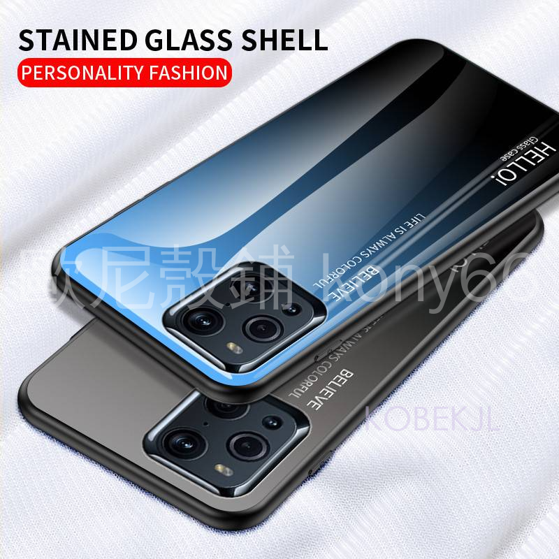 Ốp Điện Thoại Kính Cường Lực 10 Màu Gradient Cho Oppo Find X3 Pro X3 Lite X2 | BigBuy360 - bigbuy360.vn