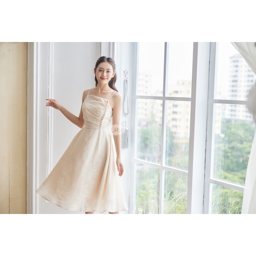 Váy 2 dây thân xếp nhún Becca V62-11 by I Like đi chơi, đi tiệc, đi biển