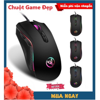 Chuột gaming 6d a869 led rgb pro cao cấp game mouse - tự động đổi màu siêu đẹp
