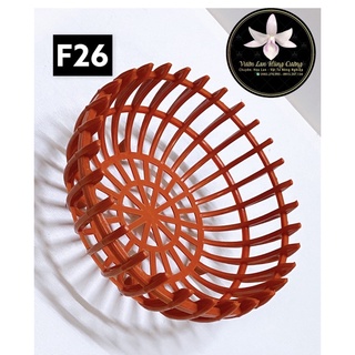 CHẬU TRỒNG LAN DÁNG BÍ F26 MÀU CAM, MÀU NÂU