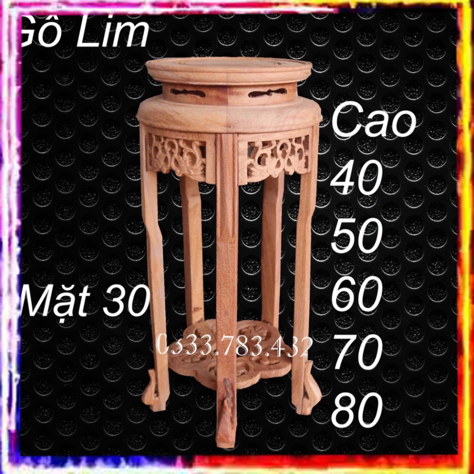 ĐÔN TRÒN PHƯỢNG TRANG TRÍ PHÒNG KHÁCH GỖ LIM MẶT 30CM