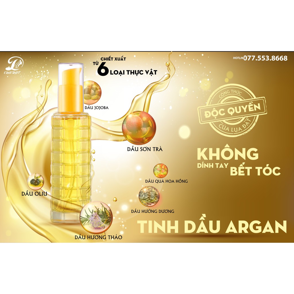 Tinh dầu dưỡng tóc ARGAN phục hồi tóc chính hãng LỤA ĐẠT