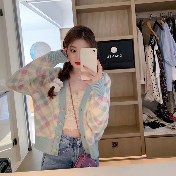 Áo Khoác Cardigan Dệt Kim Tay Dài Dáng Rộng Kẻ Sọc Thời Trang Mùa Thu Cho Nữ | BigBuy360 - bigbuy360.vn