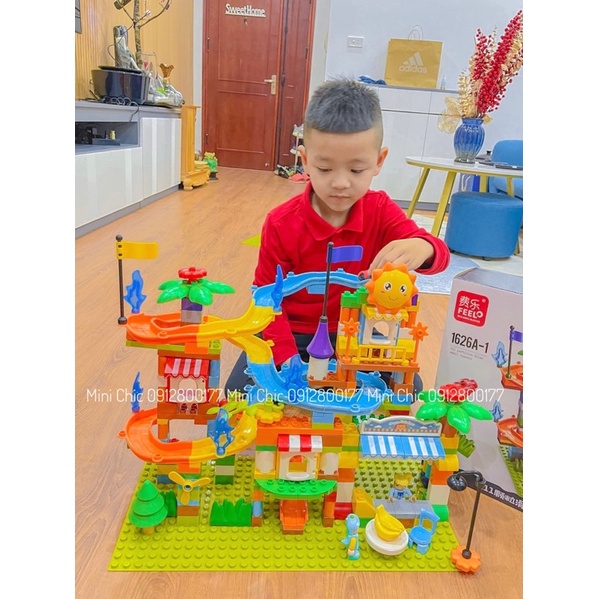 LEGO CẦU TRƯỢT MẶT TRỜI 207 CHI TIẾT CỠ DUPLO [TẶNG ĐẾ LEGO CỠ LỚN]