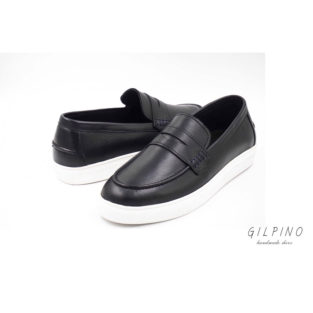 Giầy Lười Nam  Air 01 Sneaker Leather - Màu Black - giầy nam da bò bảo hành 1 năm, hỗ trợ đổi size