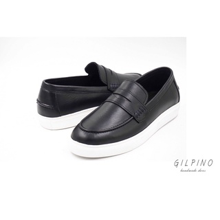 Giầy Lười Nam Air 01 Sneaker Leather - Màu Black - giầy nam da bò bảo hành 1 năm, hỗ trợ đổi size
