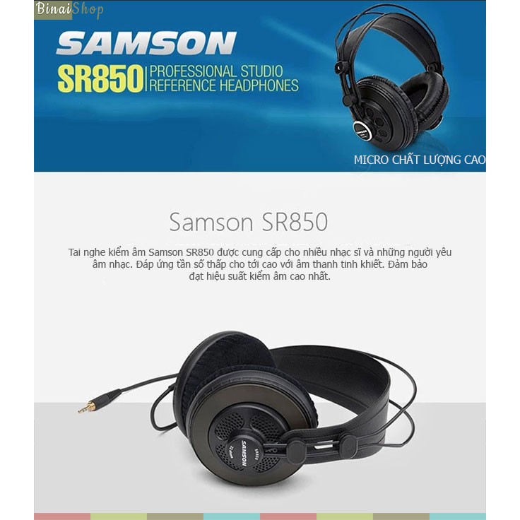Bộ Microphone, tai nghe kiểm âm Samson C01-SR850