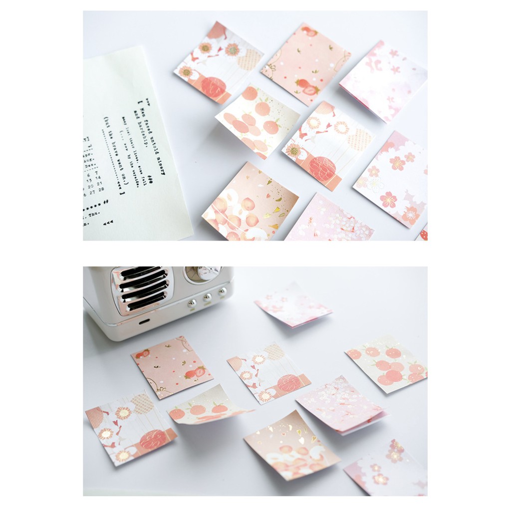 Set 240 note và bookmark sakura theme có nhũ