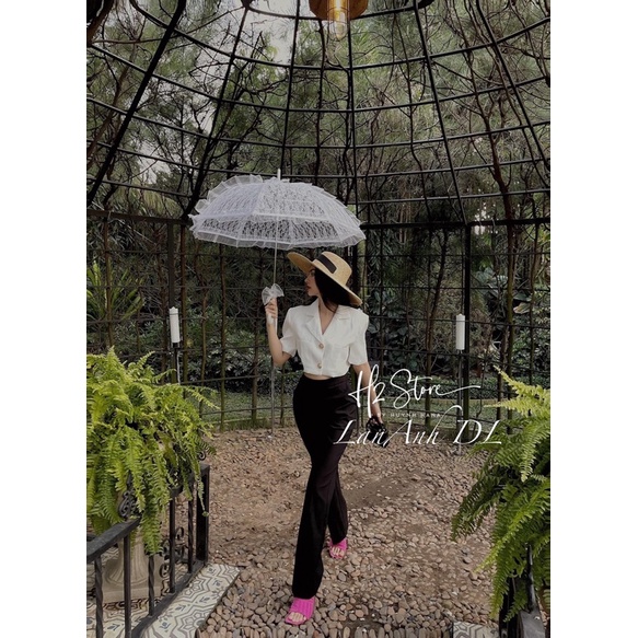 Áo vest tay ngắn dáng croptop