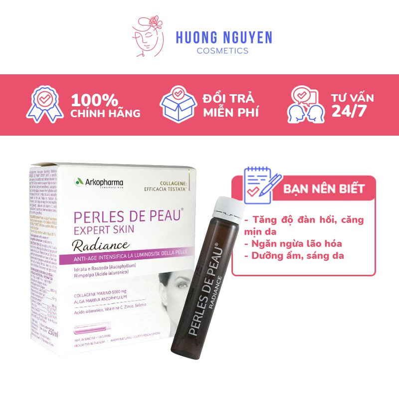 [Mã COS1505 giảm 8% đơn 300K] Nước Uống Đẹp Da Arkopharma Perles De Peau Radiance 10 Ống