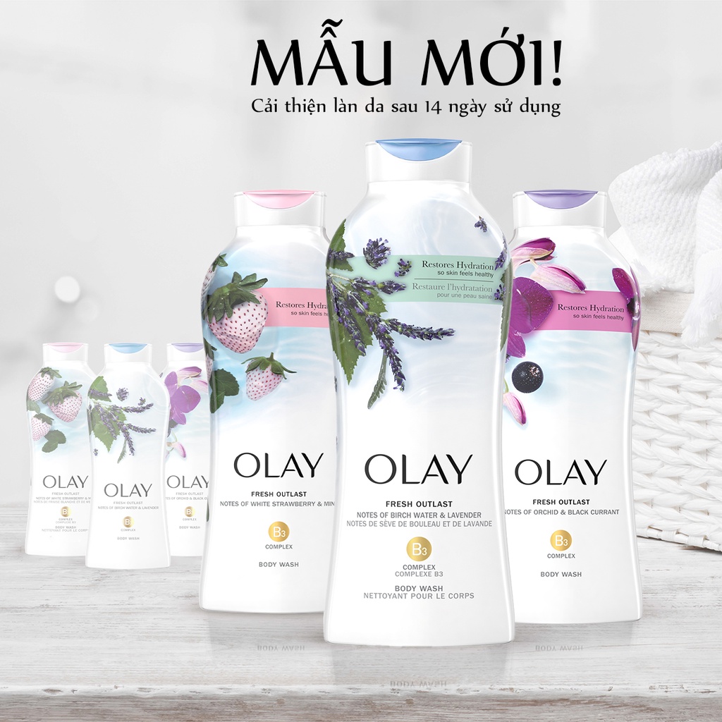 Sữa tắm Olay dưỡng da nhiều mùi hương 650ml