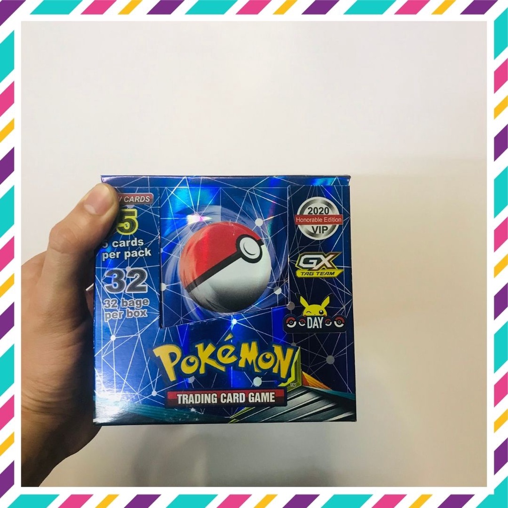 Thẻ pokemon, thẻ bài pokemon, đồ chơi pokemon, hộp vip 32 gói