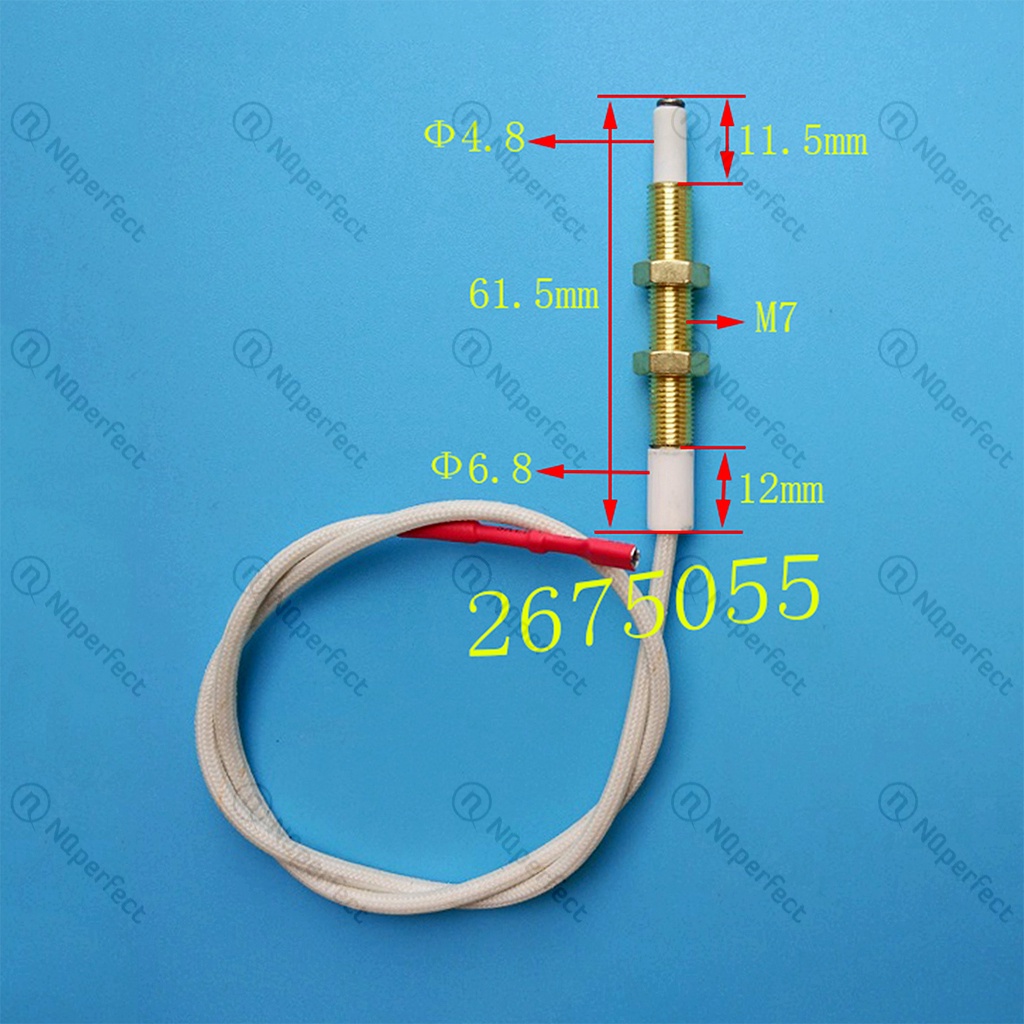 Kim sứ/Dây kim sứ đánh lửa, cảm ứng đa năng  bếp ga âm dương dài 38~58cm Ø7  -sử dụng điếu gang