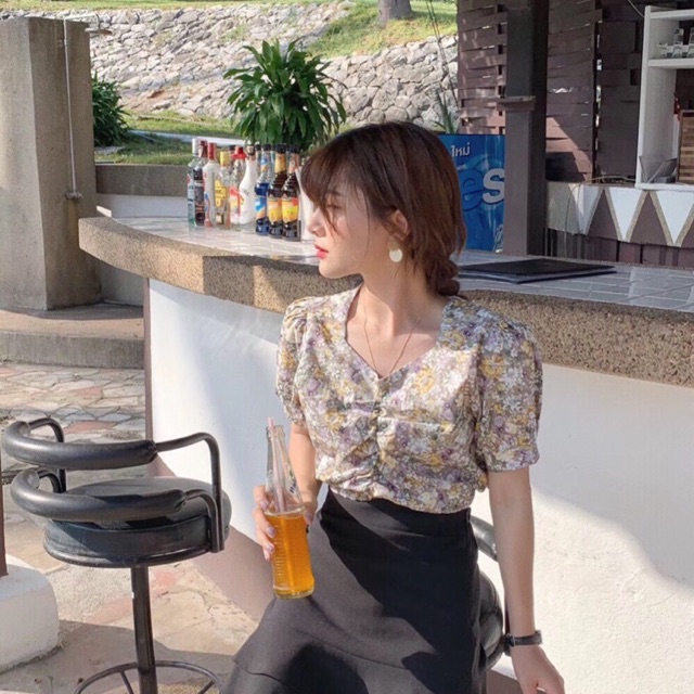 Áo hoa nhí croptop