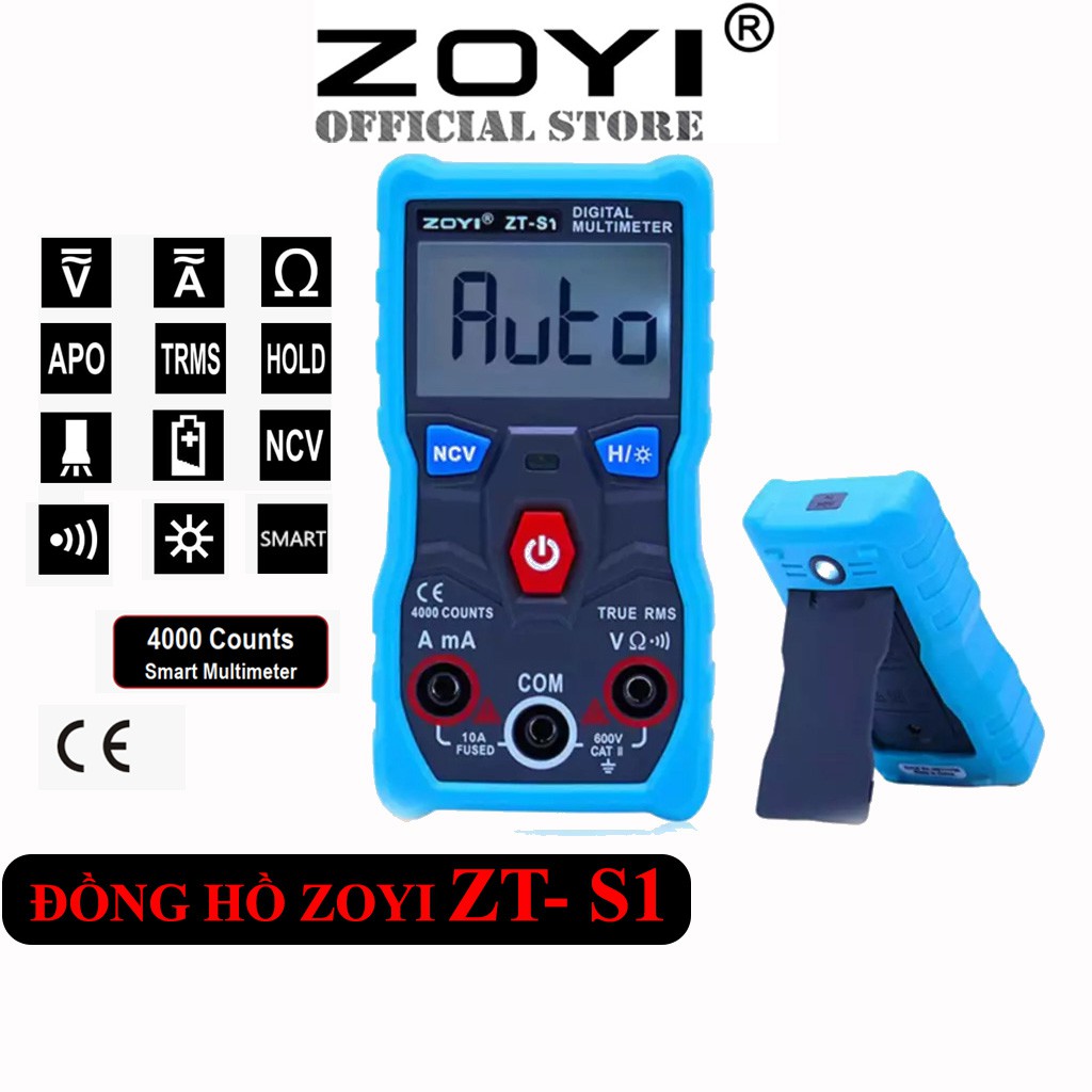 Đồng Hồ Đo Điện Zoyi Zt-S1 Đo Điện Vạn Năng Tự Động - Hàng Chính Hãng - Bảo Hành 12 Tháng