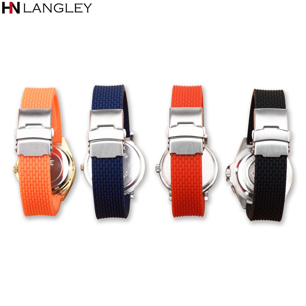 Dây Đeo Đồng Hồ Bằng Cao Su Silicon Mềm Kích Thước 18mm 20mm 22mm 24mm Dành Cho Gear S3 Huawei