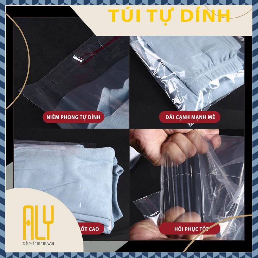 Túi opp dán miệng đóng quần áo, túi opp băng keo loại mờ đóng quần áo đủ size cho shop thời trang _ ALY