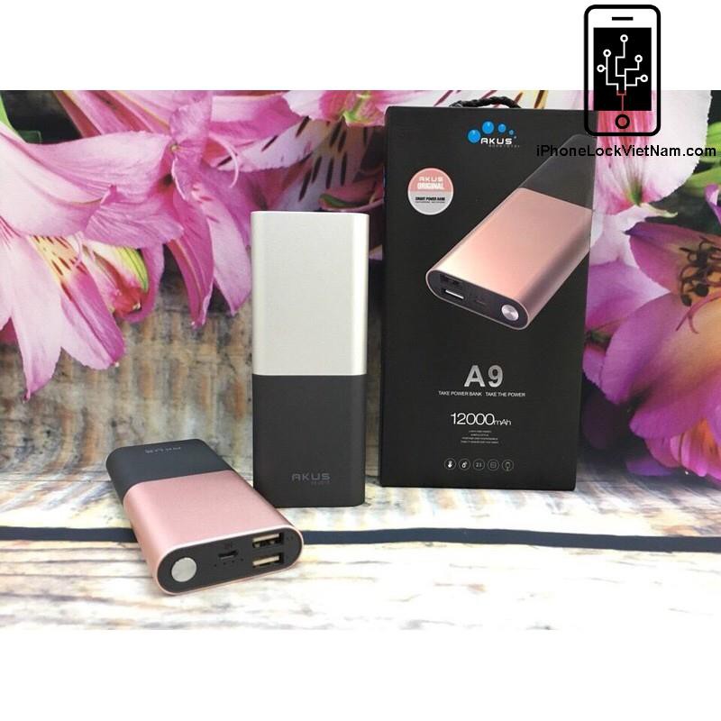 SẠC DỰ PHÒNG AKUS A9 12000mAh CHÍNH HÃNG BẢO HÀNH 12 THÁNG.