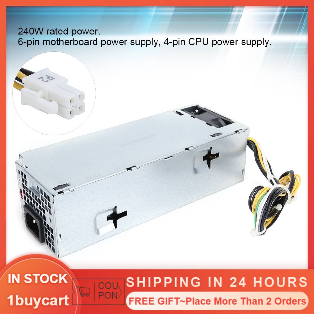 1buycart 6pin + 4pin Desktop Power Supply 240w Fit For Dell Vostro 3667 3668 3669 3250 3268sf L240Es 00