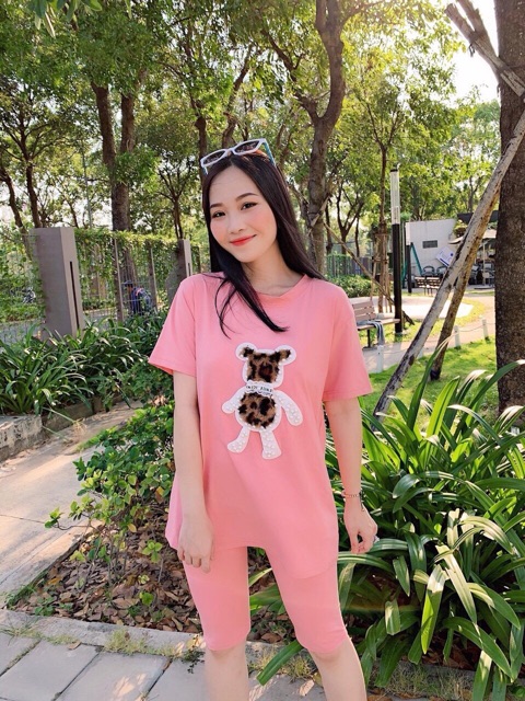 Set gấu beo đính hạt bẹc và nơ siêu xinh