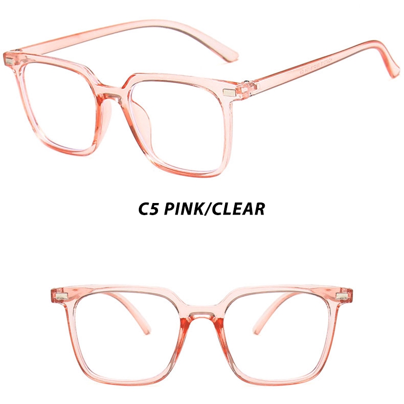 Kính Mát Gọng Vuông Màu Sắc Ngọt Ngào Chống Bức Xạ Phong Cách Hàn Quốc