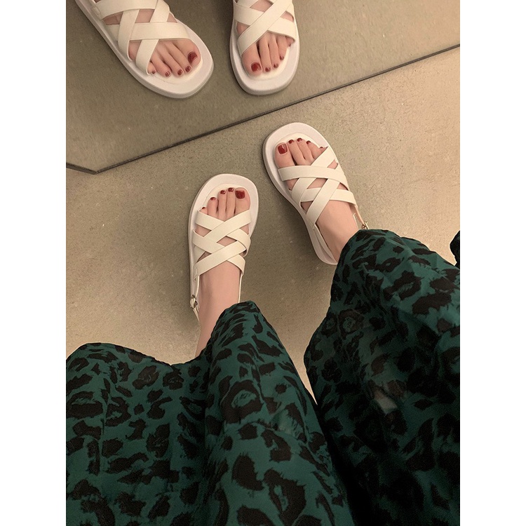 Ảnh thật Sandal Quai Hậu Đan Lưới Quai Mảnh Đế Bánh Mì Cao 2.5Cm Êm Chân G160