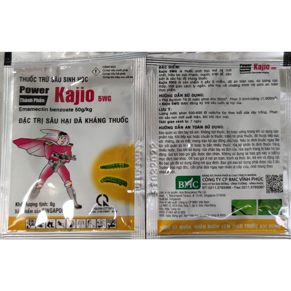 Chế phẩm Kajio 5WG - gói 8G - Sử Dụng trên rau, hoa hồng, hoa lan,v.v..