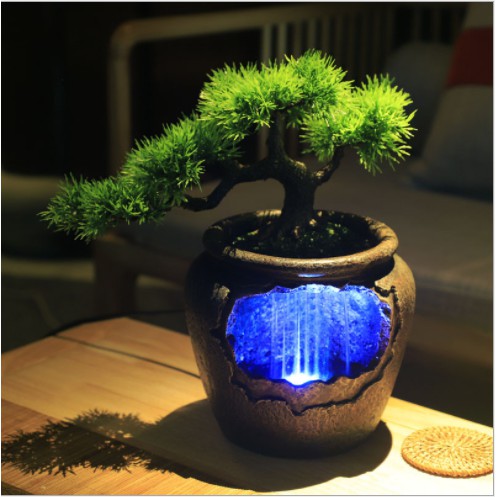 Thác nước tiểu cảnh VẠN NIÊN(Bonsai) cao 40cm_video trưng bày phòng trà,phòng khách...