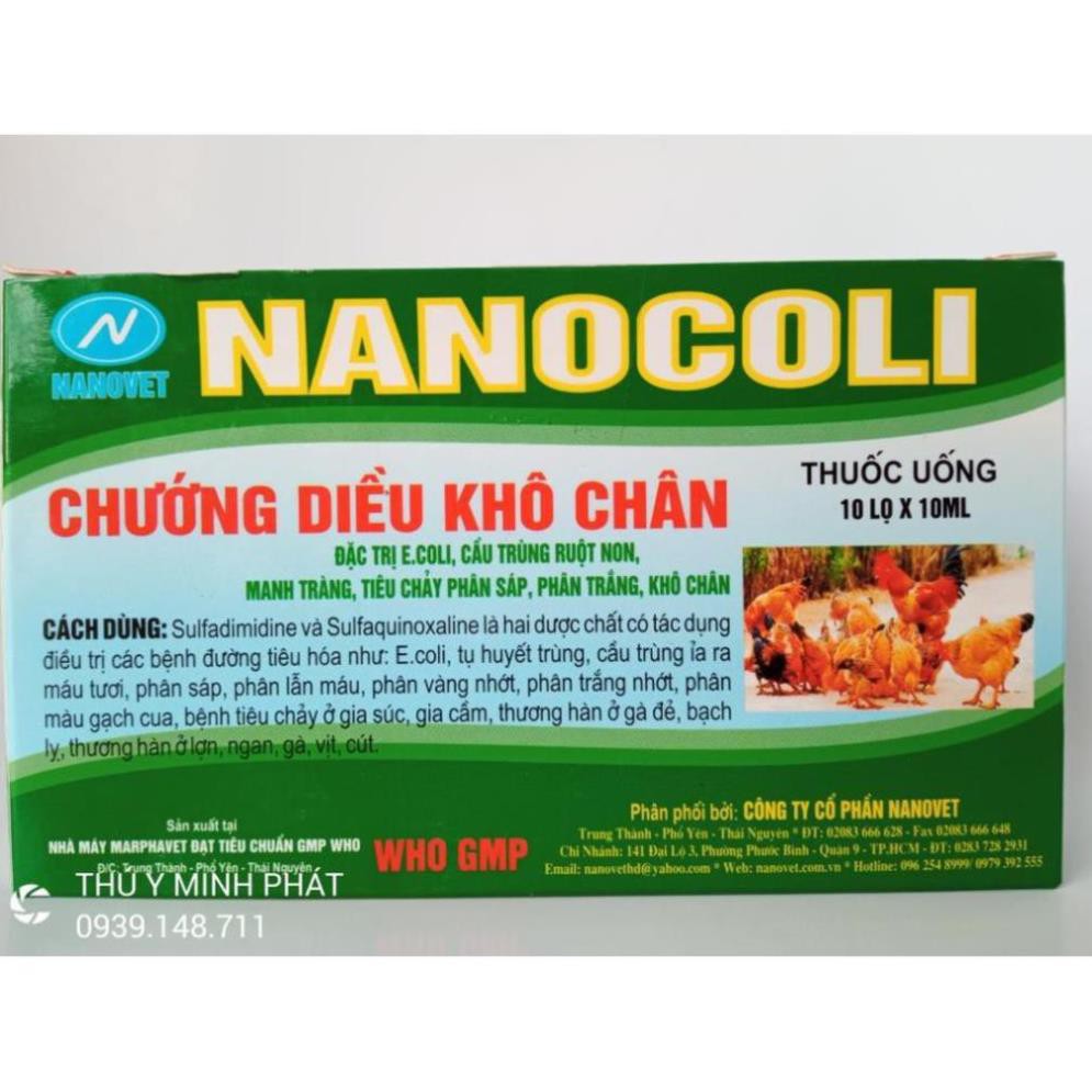 1 HỘP NANOCOLI (10 lọ x 10ml) CHƯỚNG DIỀU KHÔ CHÂN