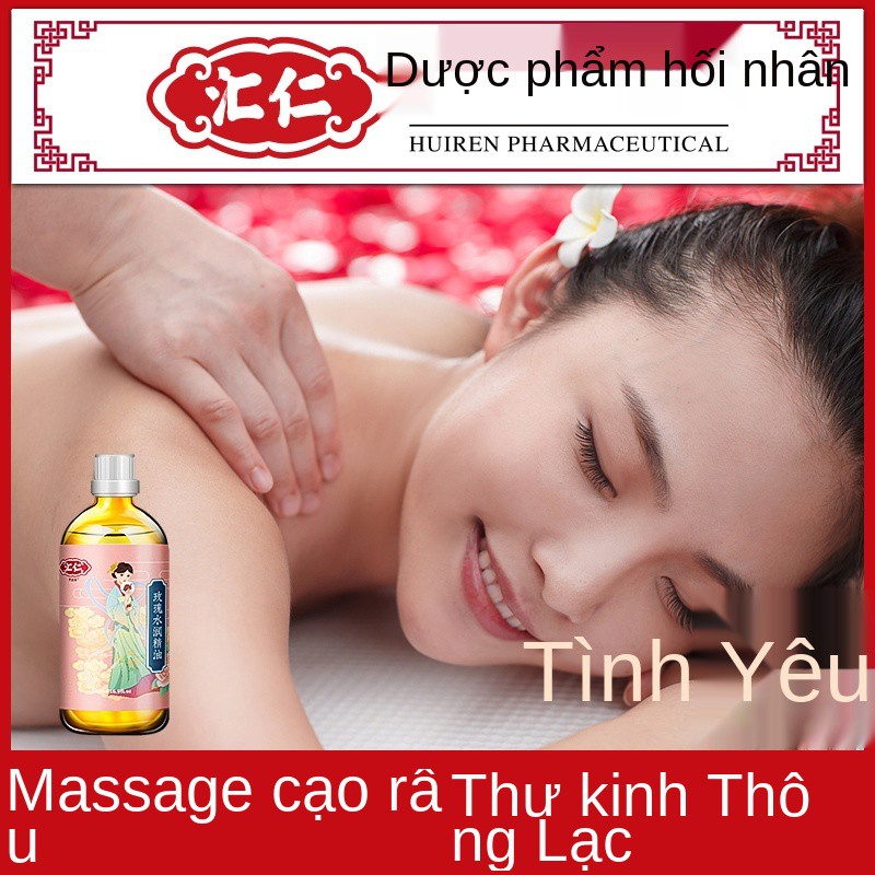 Tinh dầu hoa hồng massage Huiren toàn thân, thông kinh lạc, xông dầu, lưng, vai, cổ, mặt