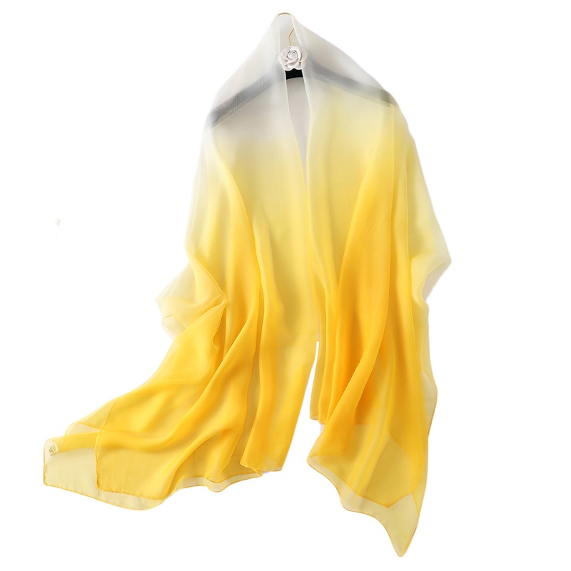 Khăn Quàng Cổ ONERI Bằng Lụa Chống Nắng Màu Gradient Cho Nữ