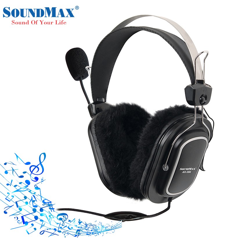 Tai nghe Soundmax AH 304 (Đen) Chính hãng phân phối