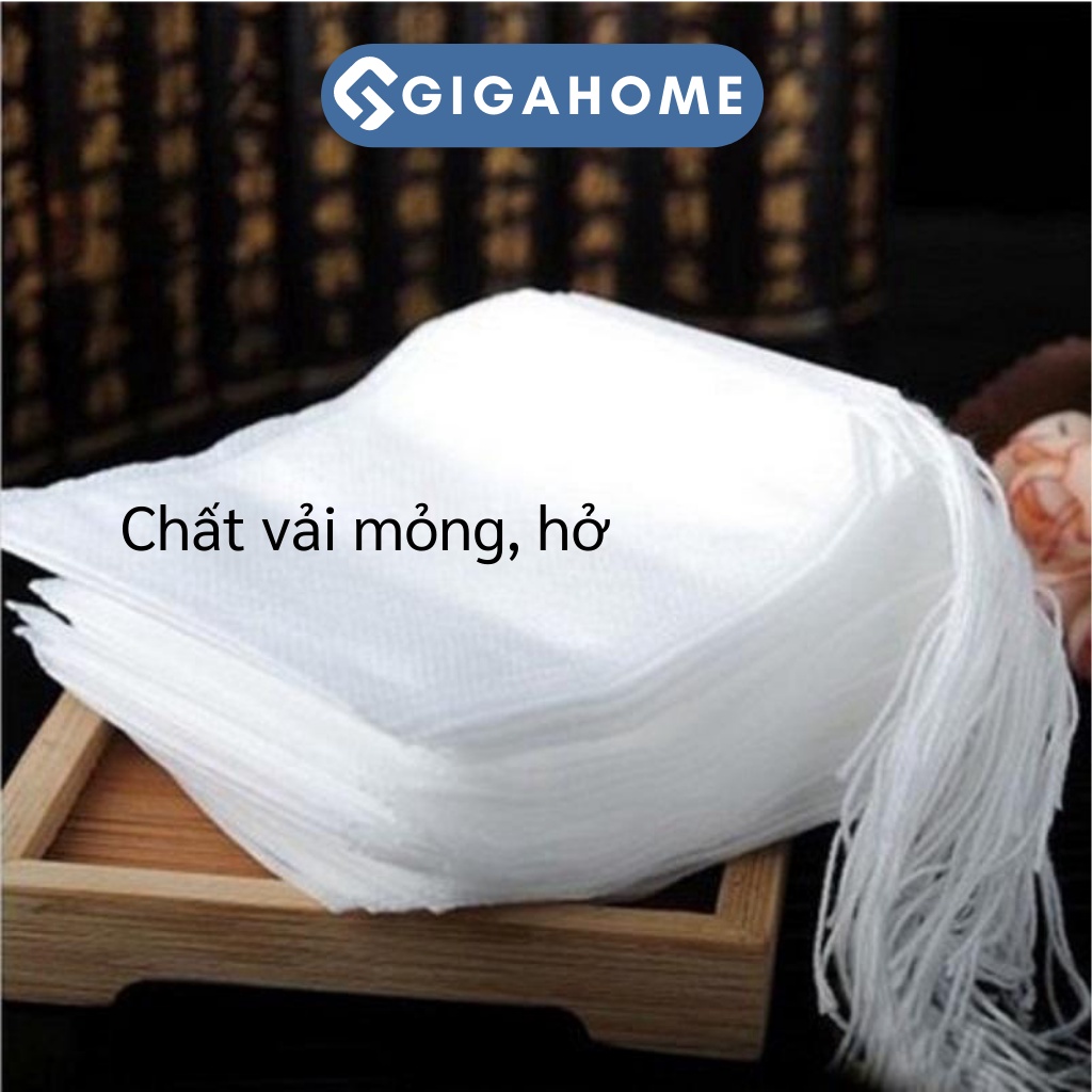 Combo 100 Túi Lọc Trà, Cà Phê Dây Rút GIGAHOME Bằng Vải Không Dệt 7393