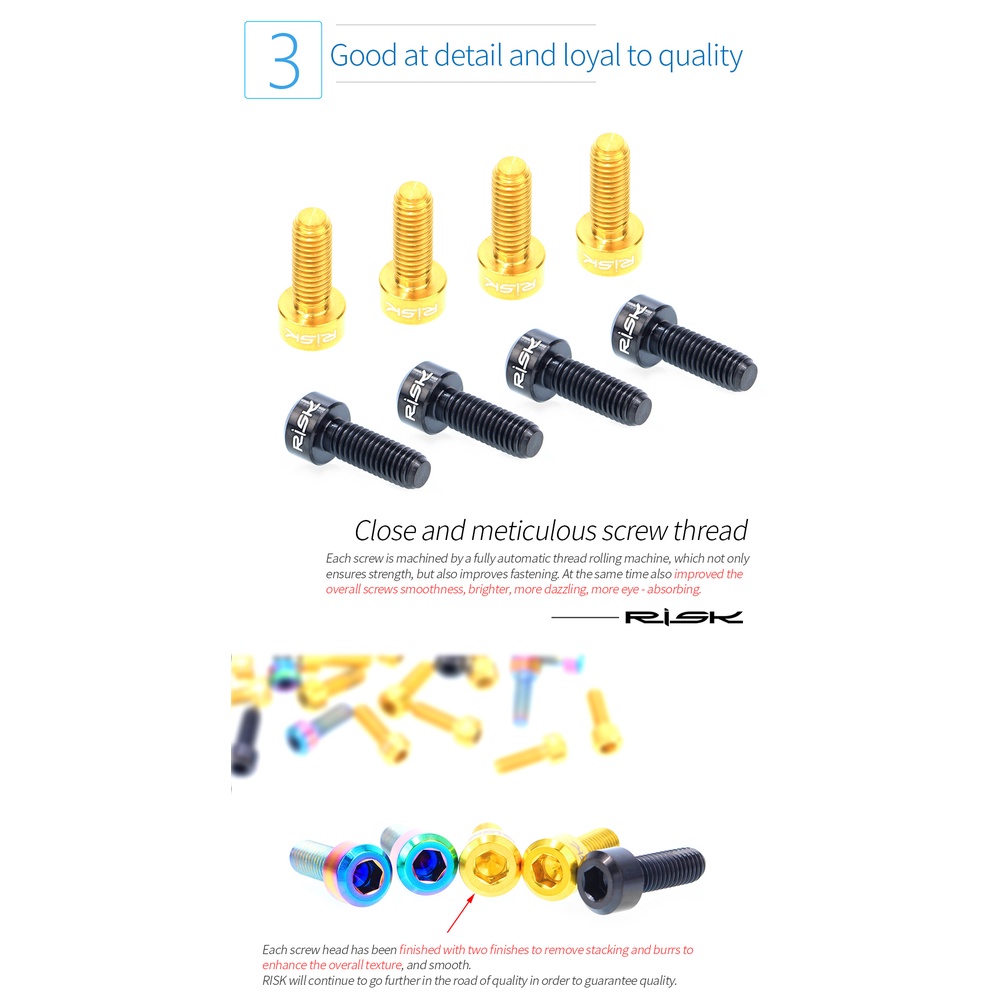 1 Bộ Ốc Vít Cố Định Cùi Đề Xe Đạp Siêu Nhẹ Bằng Hợp Kim Titan M5x14 Cho Xe Đạp MTB