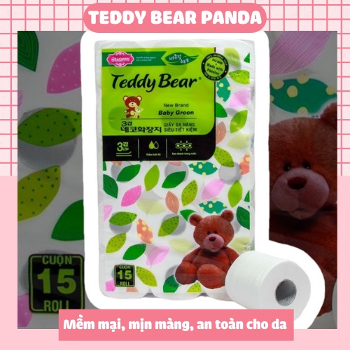 Giấy vệ sinh TEDDY BEAR 15 cuộn - lõi trắng dai mềm mịn