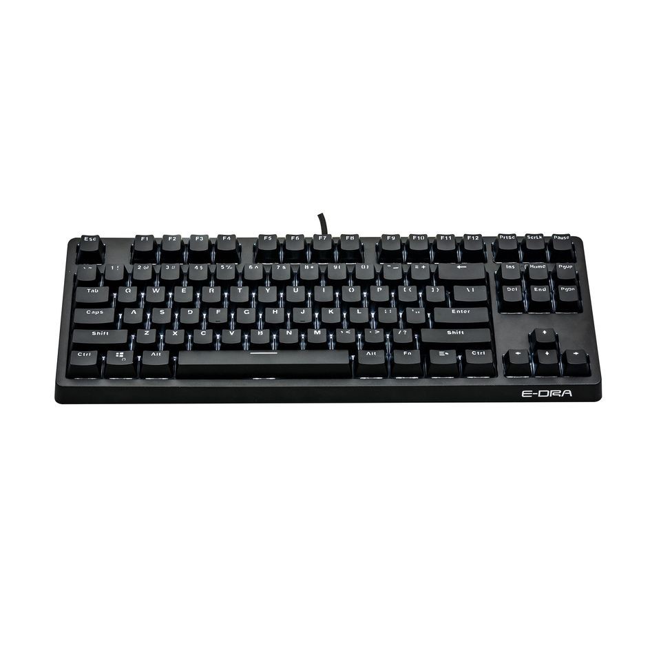 Phím cơ E-dra EK387 Gateron Blue/Brown/Red/Yellow/Black switch dây liền, led đơn sắc - Hàng chính hãng