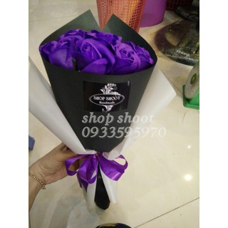 Bó hoa 10bông hồng sáp tím