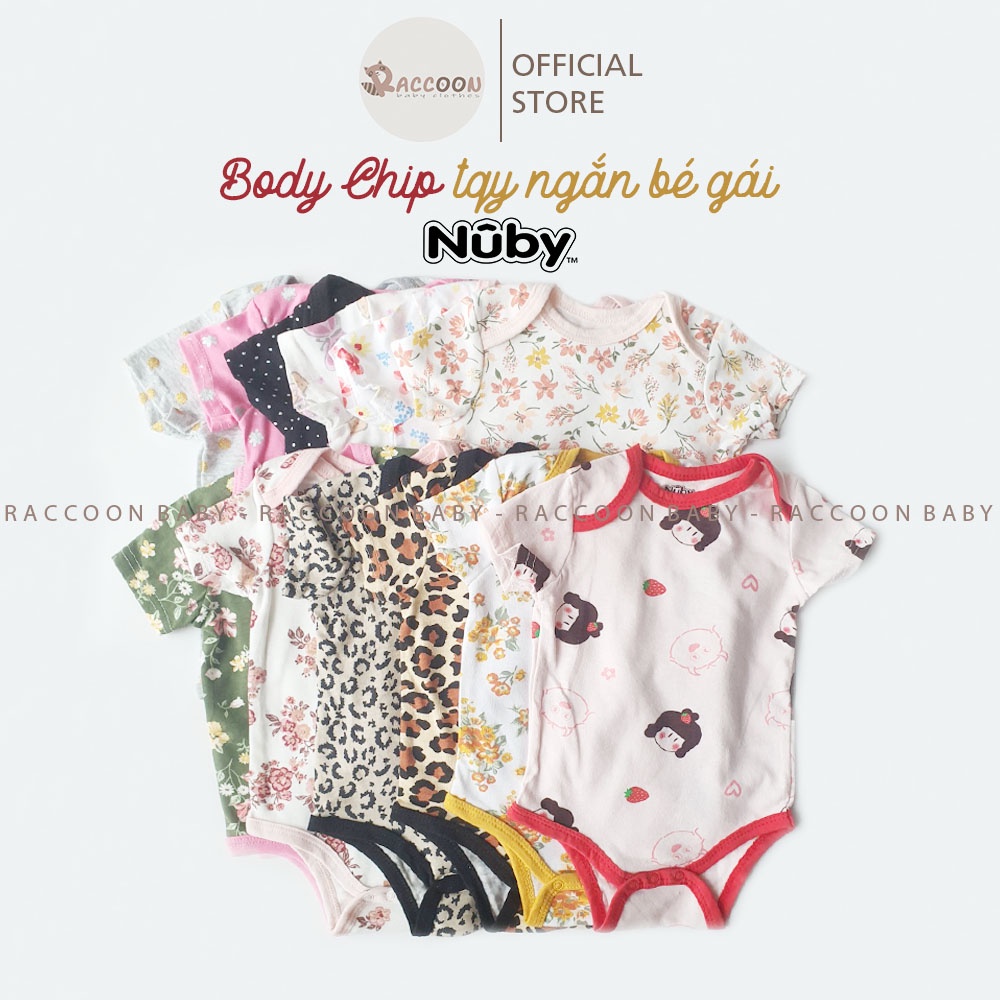 Áo tay ngắn họa tiết hoa xuất dư body chip bé gái Nuby (3-24m)