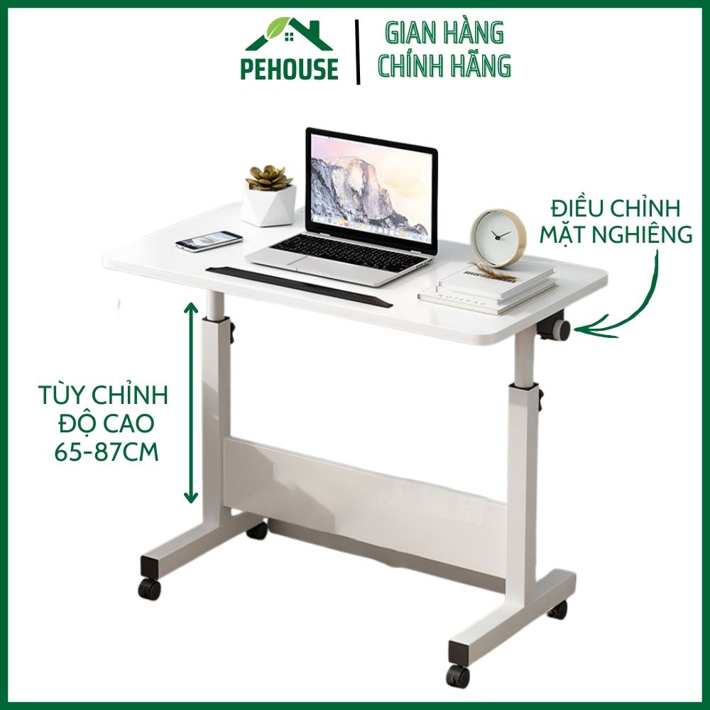 Bàn làm việc gấp gọn tuỳ chỉnh mặt nghiêng, bàn học gỗ điều chỉnh độ cao kt 80*50 Pehouse68
