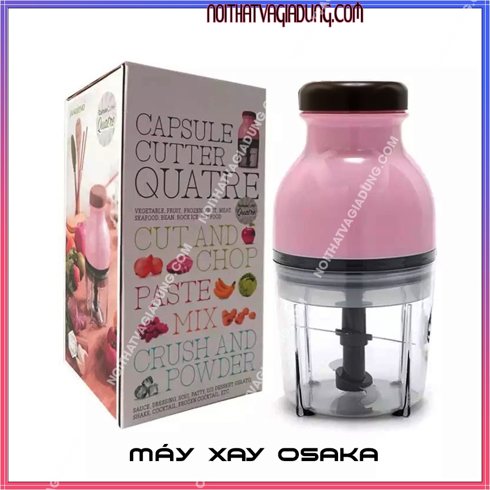Máy Xay Sinh Tố Cầm Tay Mini Chính Hãng Osaka Nhật Bản, Máy Xay Thịt, Cua, Cá, Tỏi Ớt Đa Năng Bằng Điện Cho Bé Ăn Dặm