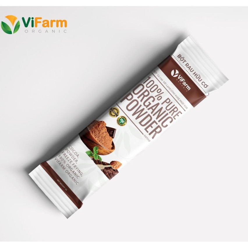 Bột Ca Cao Nguyên Chất 100% ViFarm Pure Organic powder Bột Cacao không đường Hỗ Trợ Giảm Cân Ăn Kiêng detox Eat Clean